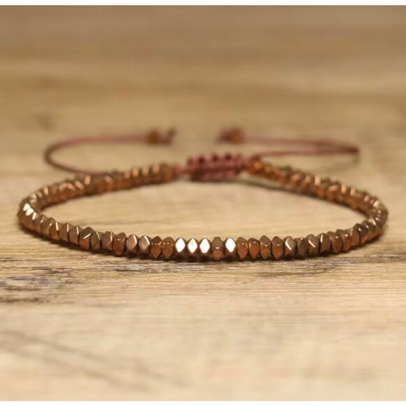 Beaded Hematite Adjustable Bracelet Multi-Colored - Picture 2 of 10